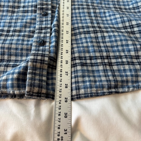 Roots Men's Flannel Long Sleeve Plaid‎ Button Up Shirt Blue Size X-Large Western - Picture 13 of 15
